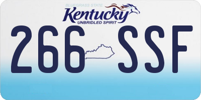 KY license plate 266SSF