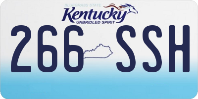 KY license plate 266SSH
