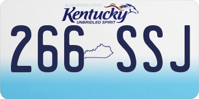 KY license plate 266SSJ