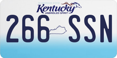 KY license plate 266SSN