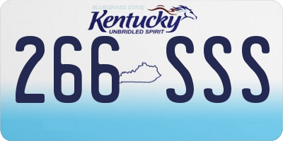 KY license plate 266SSS
