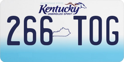 KY license plate 266TOG