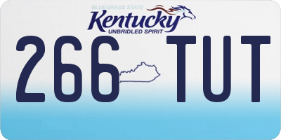 KY license plate 266TUT