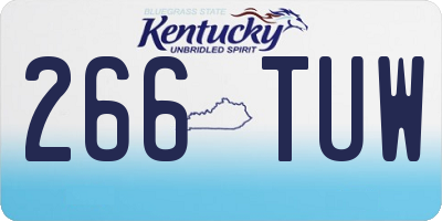 KY license plate 266TUW