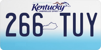 KY license plate 266TUY
