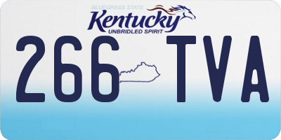 KY license plate 266TVA