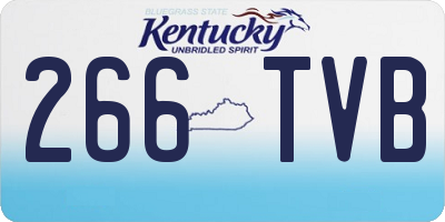 KY license plate 266TVB