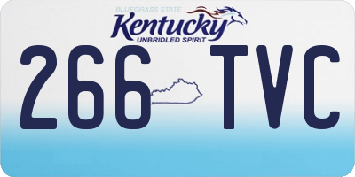 KY license plate 266TVC