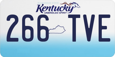 KY license plate 266TVE