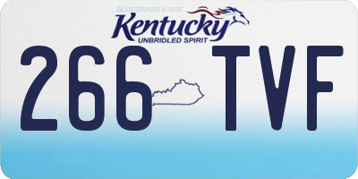 KY license plate 266TVF
