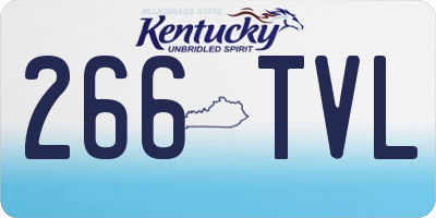 KY license plate 266TVL