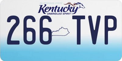 KY license plate 266TVP