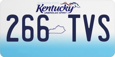KY license plate 266TVS