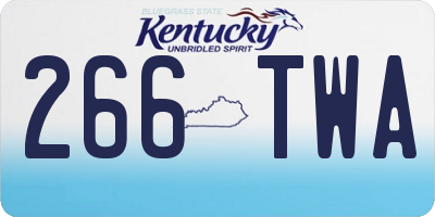 KY license plate 266TWA