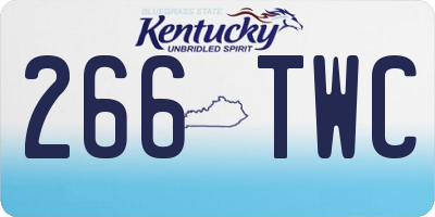 KY license plate 266TWC