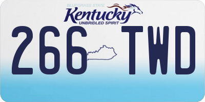 KY license plate 266TWD