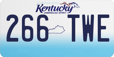 KY license plate 266TWE
