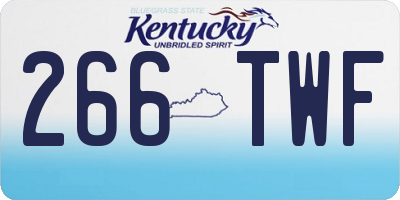 KY license plate 266TWF