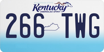 KY license plate 266TWG