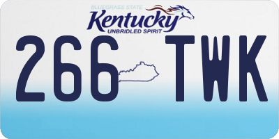 KY license plate 266TWK