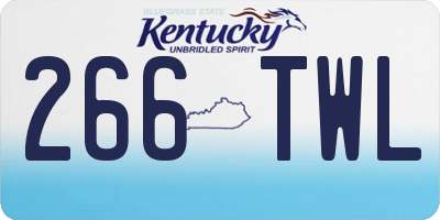 KY license plate 266TWL