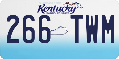 KY license plate 266TWM