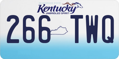 KY license plate 266TWQ