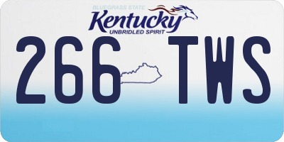 KY license plate 266TWS