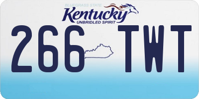 KY license plate 266TWT