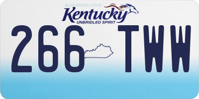 KY license plate 266TWW