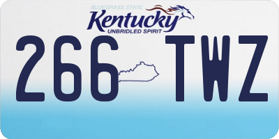 KY license plate 266TWZ