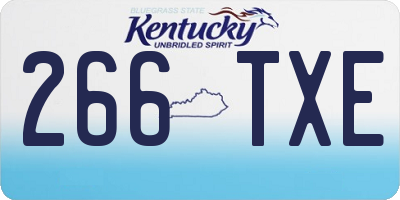 KY license plate 266TXE