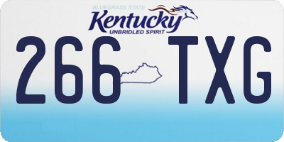 KY license plate 266TXG