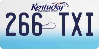 KY license plate 266TXI