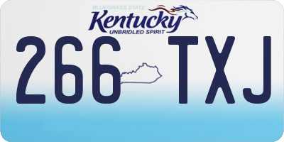 KY license plate 266TXJ