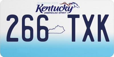 KY license plate 266TXK