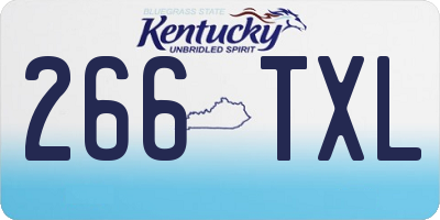 KY license plate 266TXL