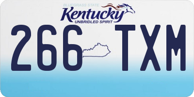 KY license plate 266TXM