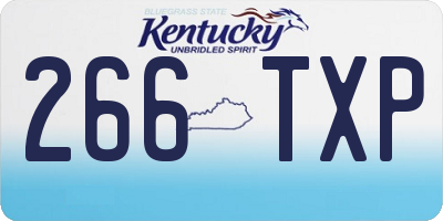 KY license plate 266TXP