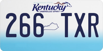 KY license plate 266TXR