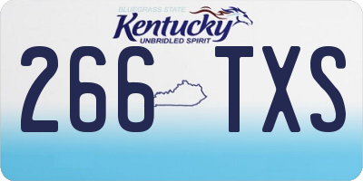 KY license plate 266TXS