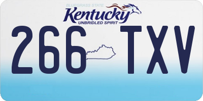 KY license plate 266TXV
