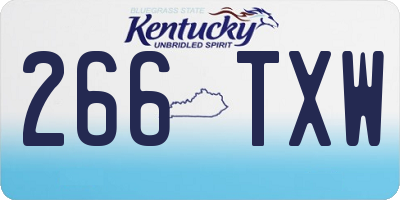 KY license plate 266TXW