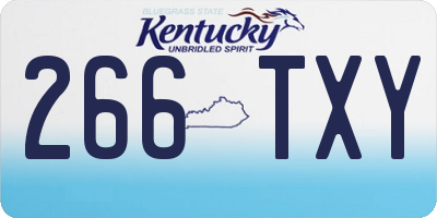KY license plate 266TXY