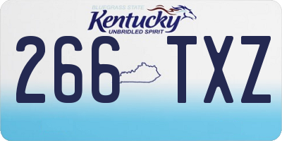 KY license plate 266TXZ