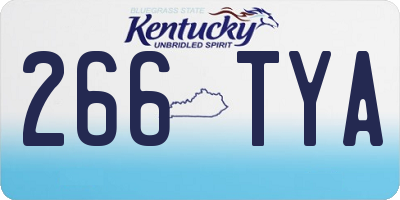 KY license plate 266TYA
