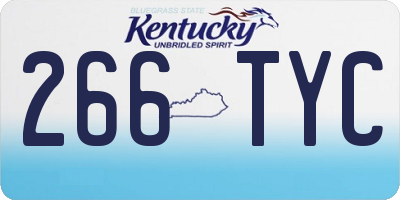 KY license plate 266TYC
