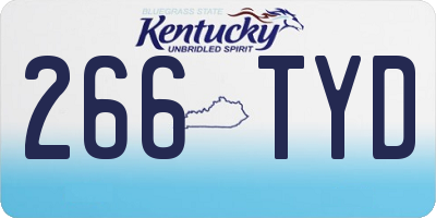 KY license plate 266TYD