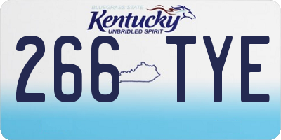 KY license plate 266TYE