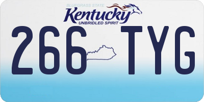KY license plate 266TYG